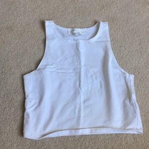 White sleeveless crop top